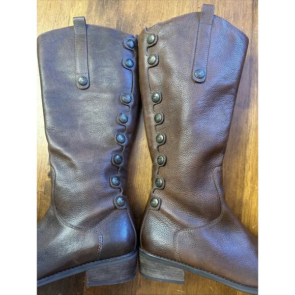 Matisse Women's 8 Sargent Brown Leather Mid Calf Western Riding Boot Side Zip - Picture 2 of 14